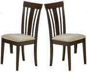 CHAISE DE SALLE À MANGER - 2PCS / 38"H / ESPRESSO AVEC MICROFIBRE 