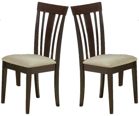 CHAISE DE SALLE À MANGER - 2PCS / 38"H / ESPRESSO AVEC MICROFIBRE 