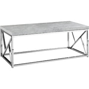 TABLE BASSE - CIMENT GRIS ET MÉTAL CHROMÉ