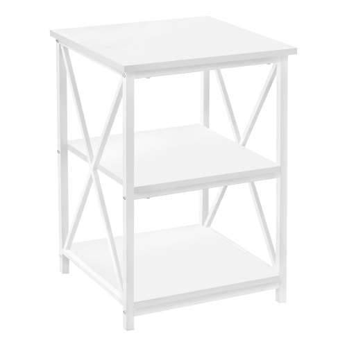 TABLE D'APPOINT - 26"H / BLANC/ METAL BLANC 