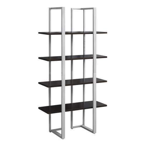 BIBLIOTHEQUE - 60"H / ESPRESSO / METAL ARGENT