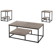 SET DE TABLE - 3PCS / TAUPE FONCE / METAL NOIR 