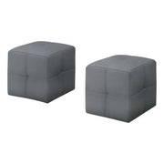 POUF - ENSEMBLE 2PCS / JUVENILE/ SIMILI-CUIR GRIS