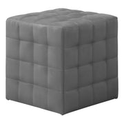 POUF - TISSU SIMILICUIR GRIS