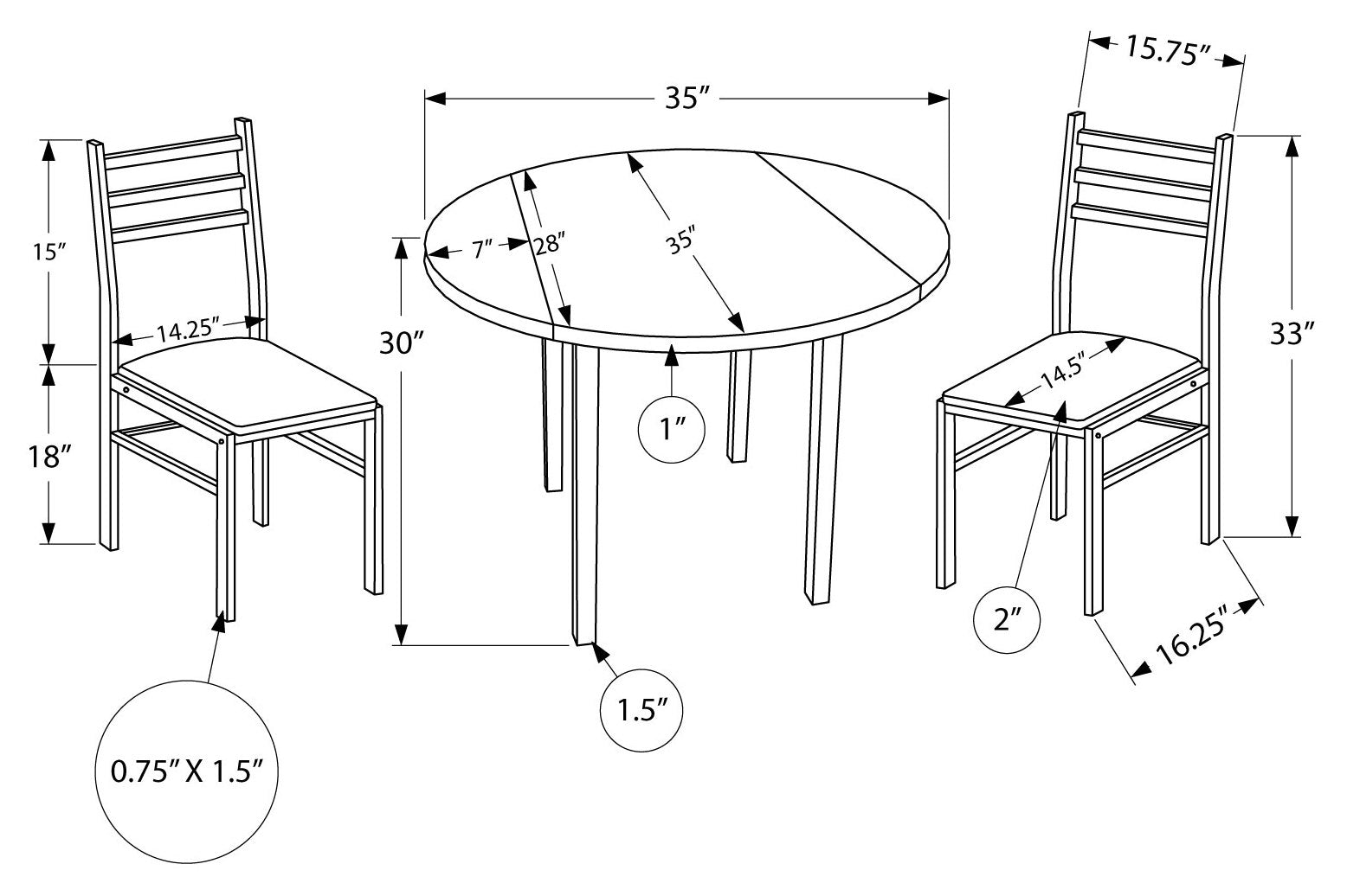 ENSEMBLE DE REPAS - ENSEMBLE 3MCX / DESSUS TAUPE FONCE / METAL NOIR 