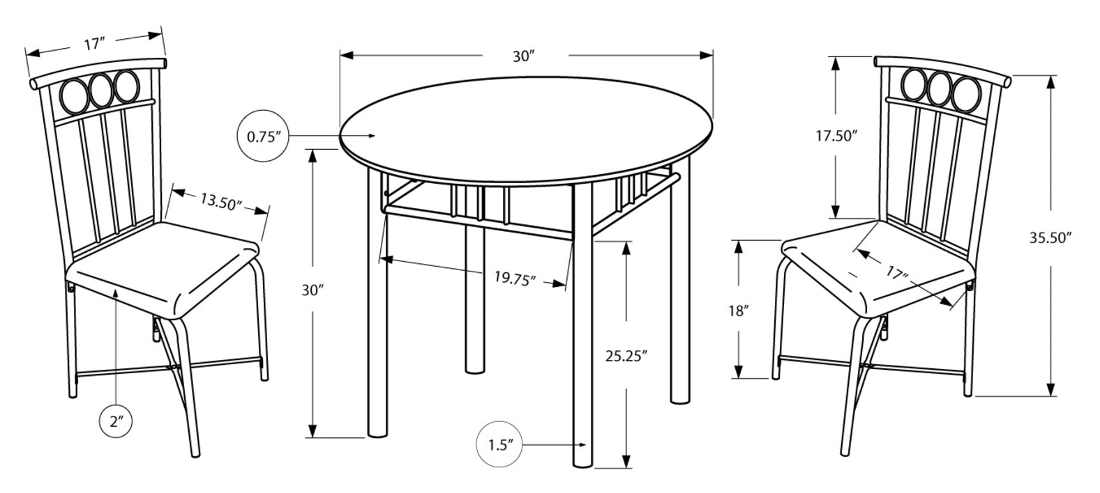 ENSEMBLE DE REPAS - ENSEMBLE 3PCS / METAL NOIR ET PLATEAU 