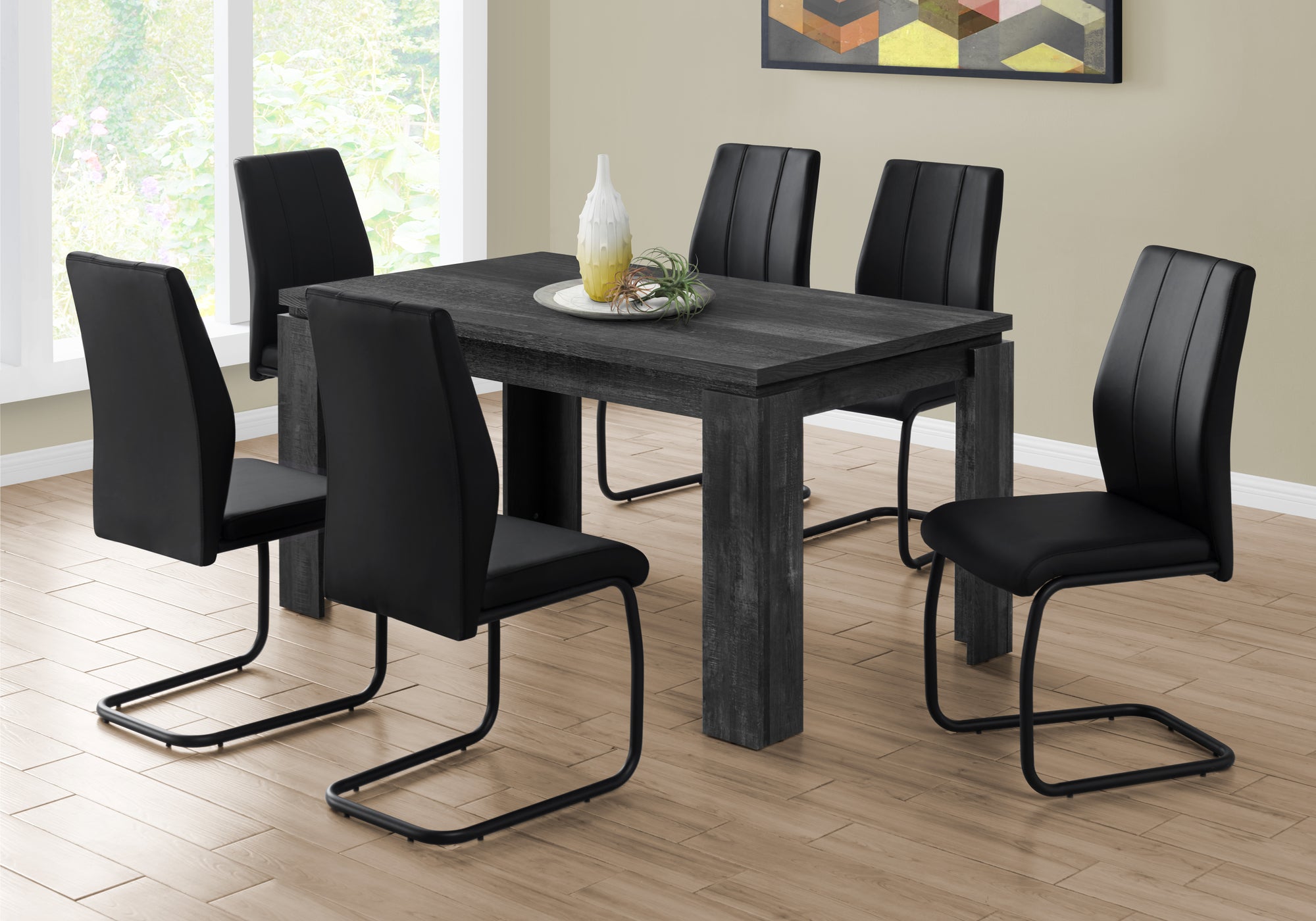 TABLE A MANGER - 36"X 60" / SIMILI BOIS NOIR 