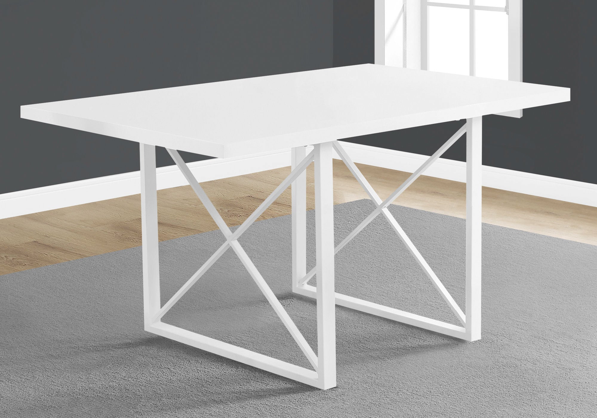 TABLE A MANGER - 36"X 60" / BLANC / METAL BLANC