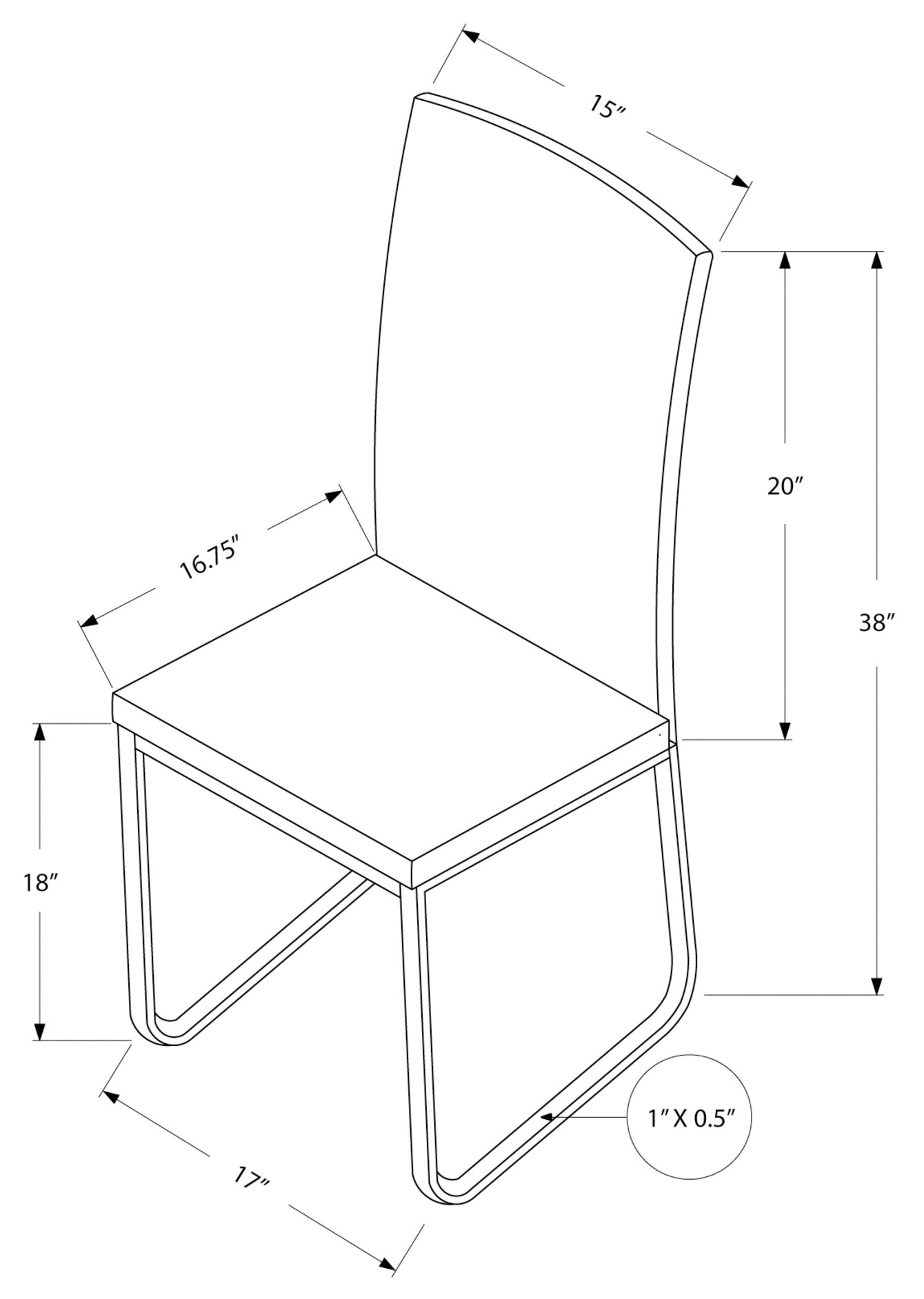 CHAISE DE SALLE A MANGER - 2PCS / 38"H / SIMILI-CUIR BLANC / BLANC 