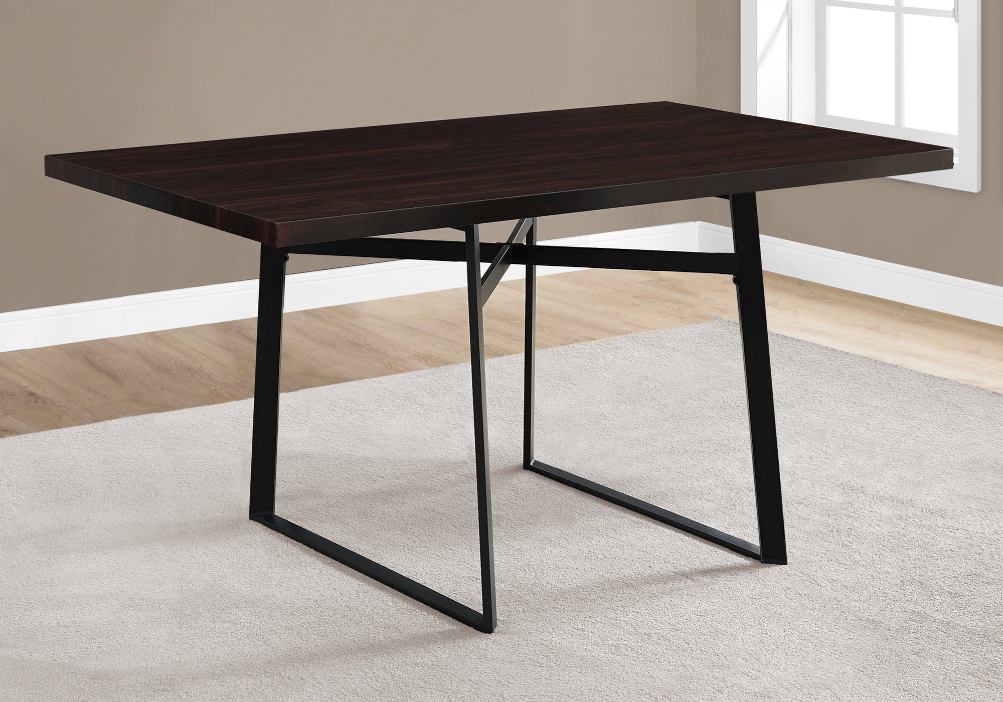 TABLE A MANGER - 36"X 60" / ESPRESSO / METAL NOIR 