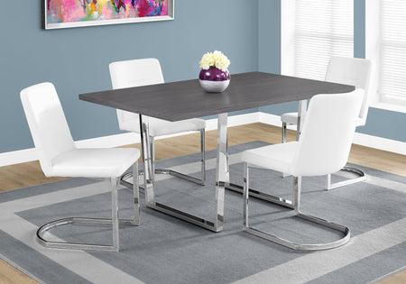 TABLE A MANGER - 36"X 60" / GRIS / METAL CHROME