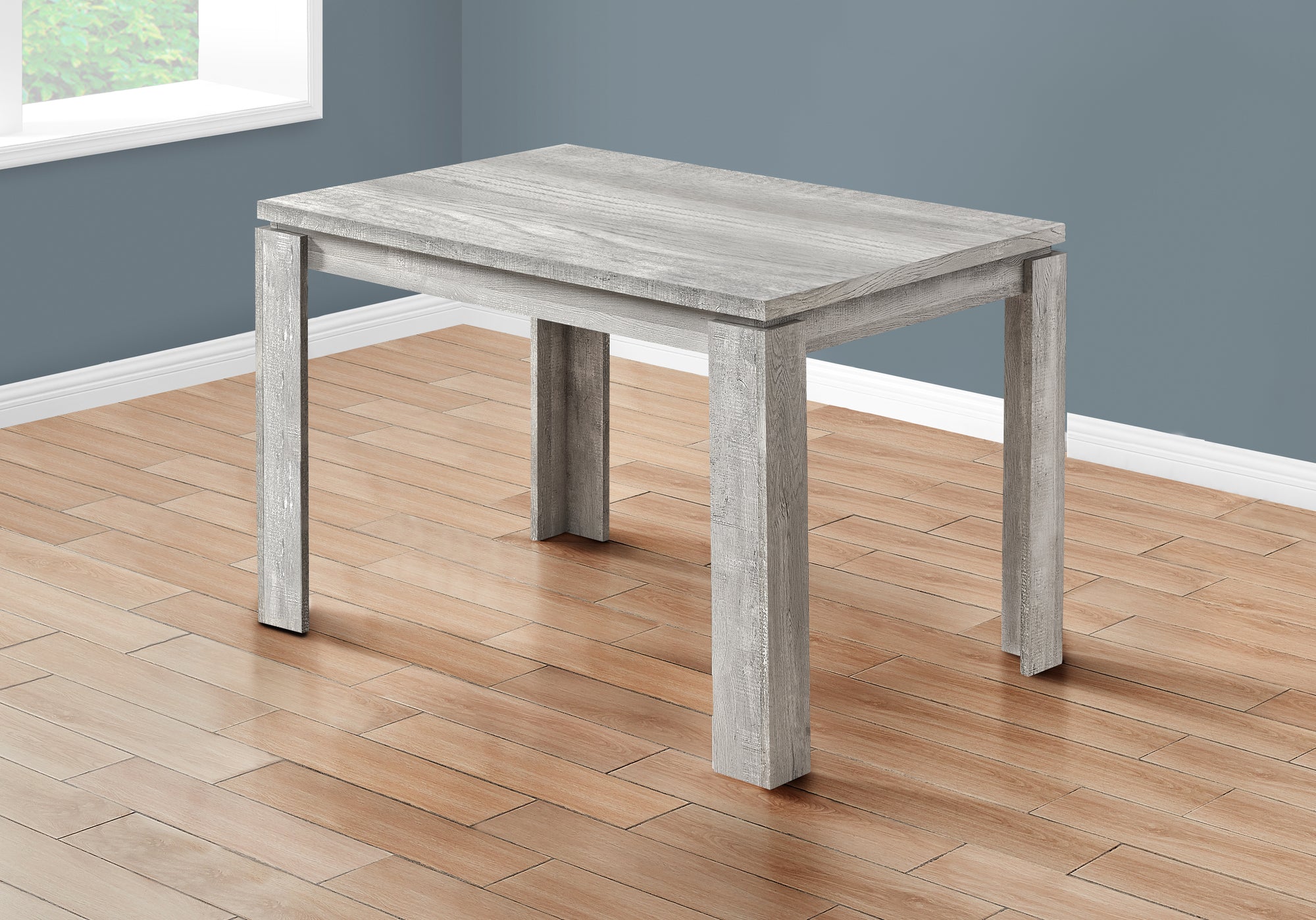 Table à manger rectangulaire, 48", couleur grise, contemporaine, moderne