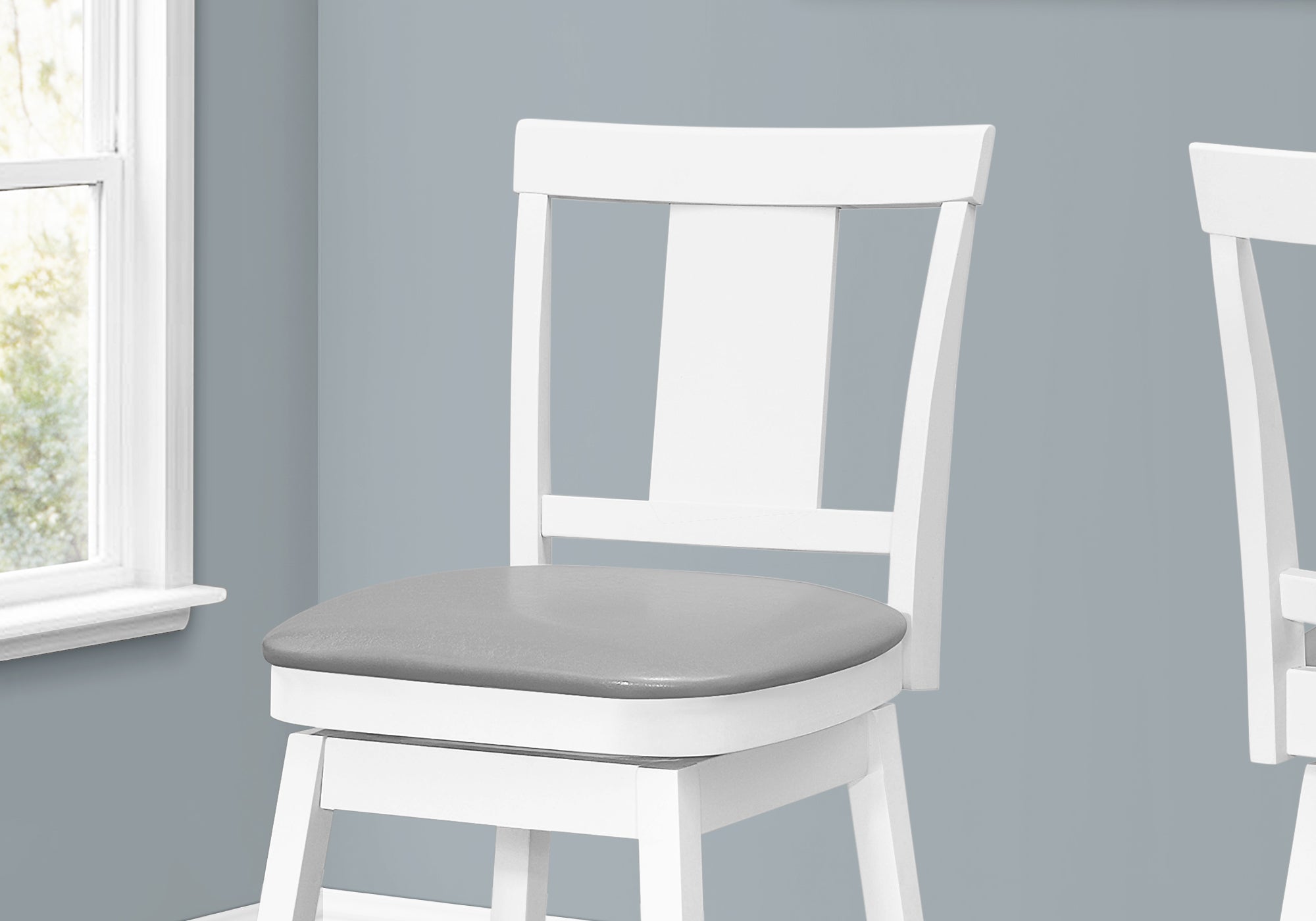 TABOURET DE BAR - 2PCS / 44"H / BLANC / HAUTEUR DE BARRE PIVOTANTE