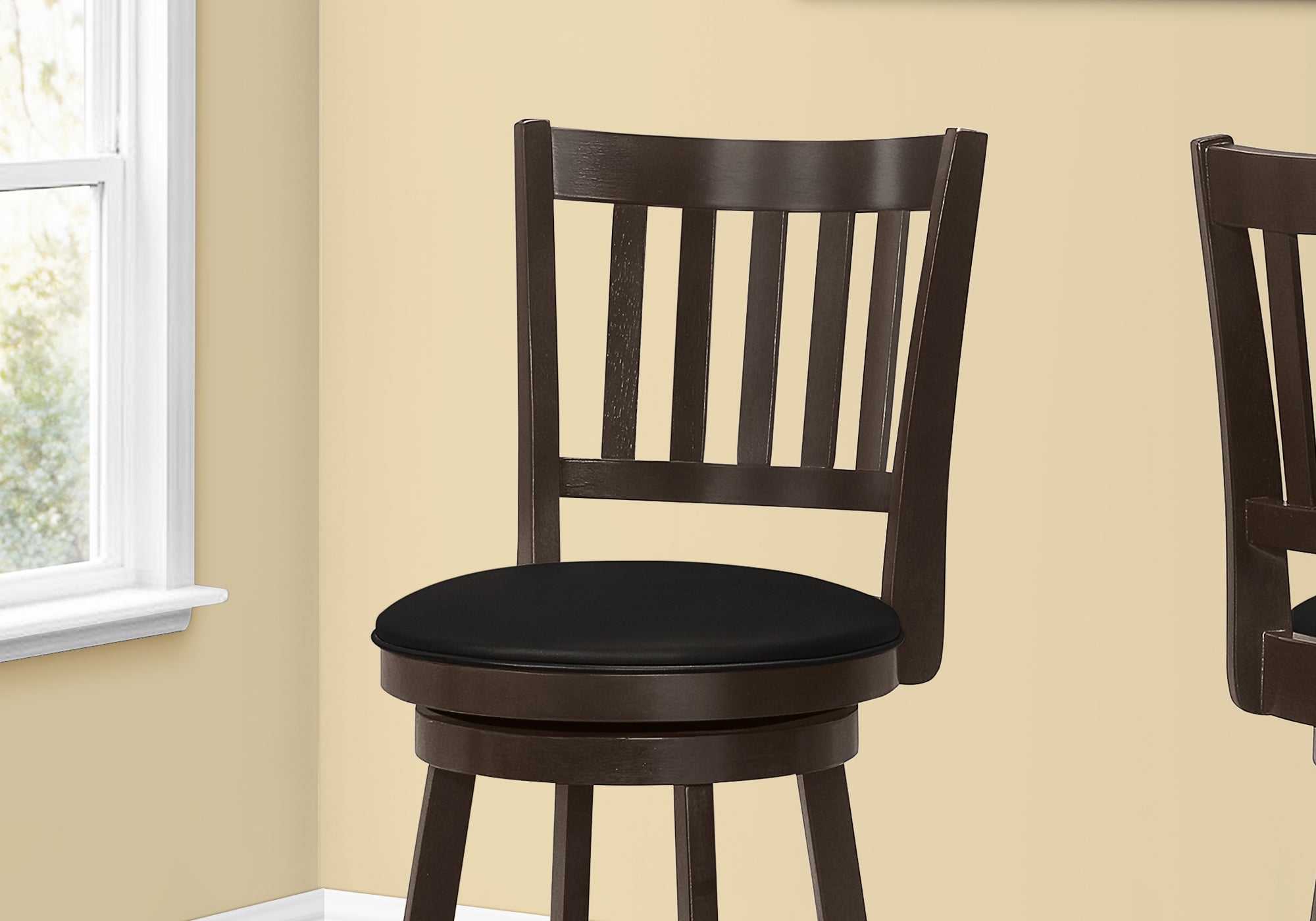 TABOURET DE BAR - 2PCS / 44"H / ESPRESSO / HAUTEUR DE BARRE PIVOTANTE