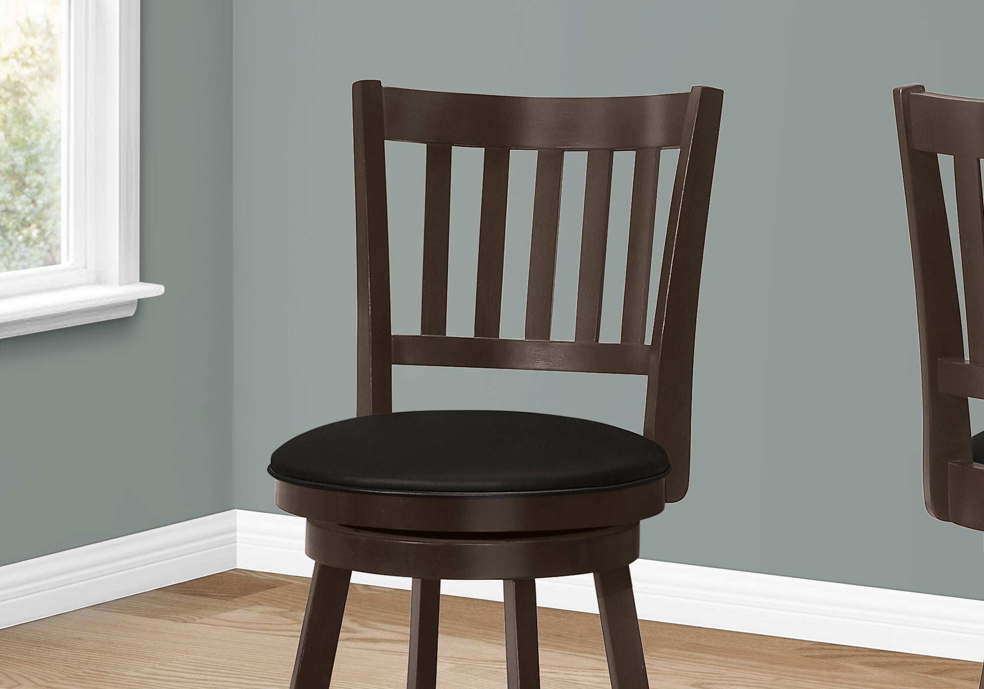 TABOURET DE BAR - 2PCS / 39"H / ESPRESSO / HAUTEUR COMPTOIR PIVOTANT