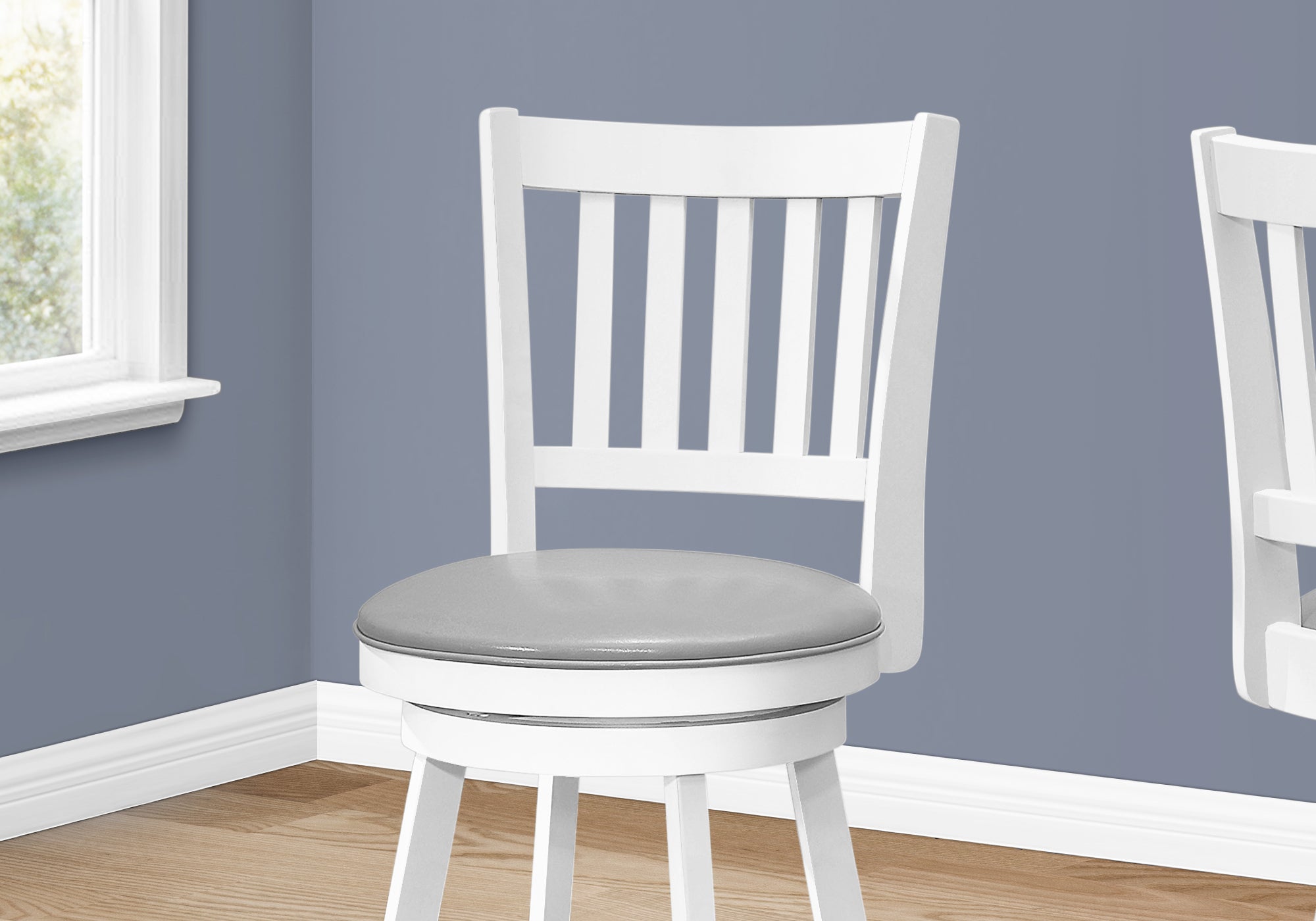TABOURET DE BAR - 2PCS / 39"H / BLANC / HAUTEUR COMPTOIR PIVOTANT