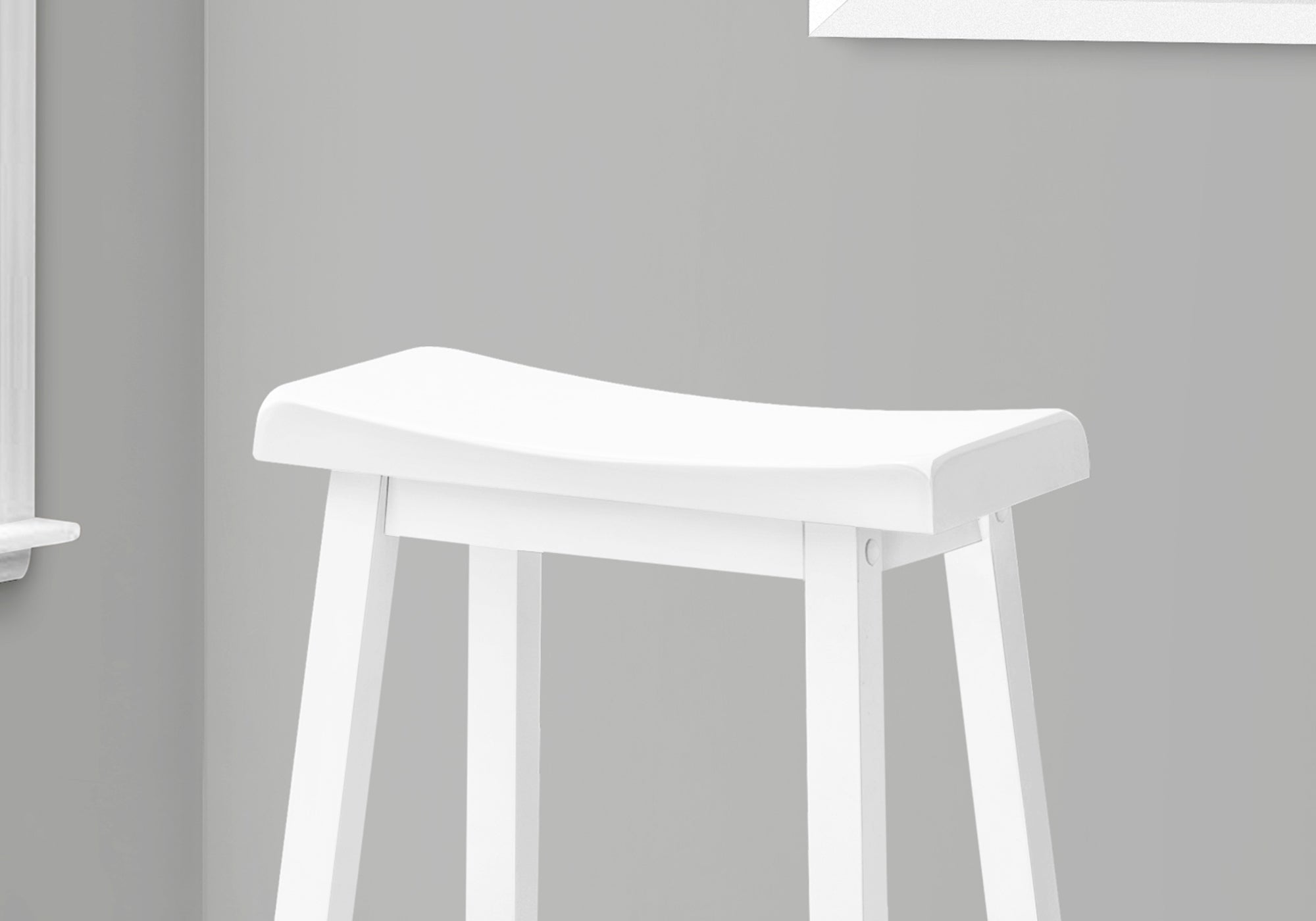 TABOURET DE BAR - 2PCS / 29"H / SIÈGE DE SELLE BLANC