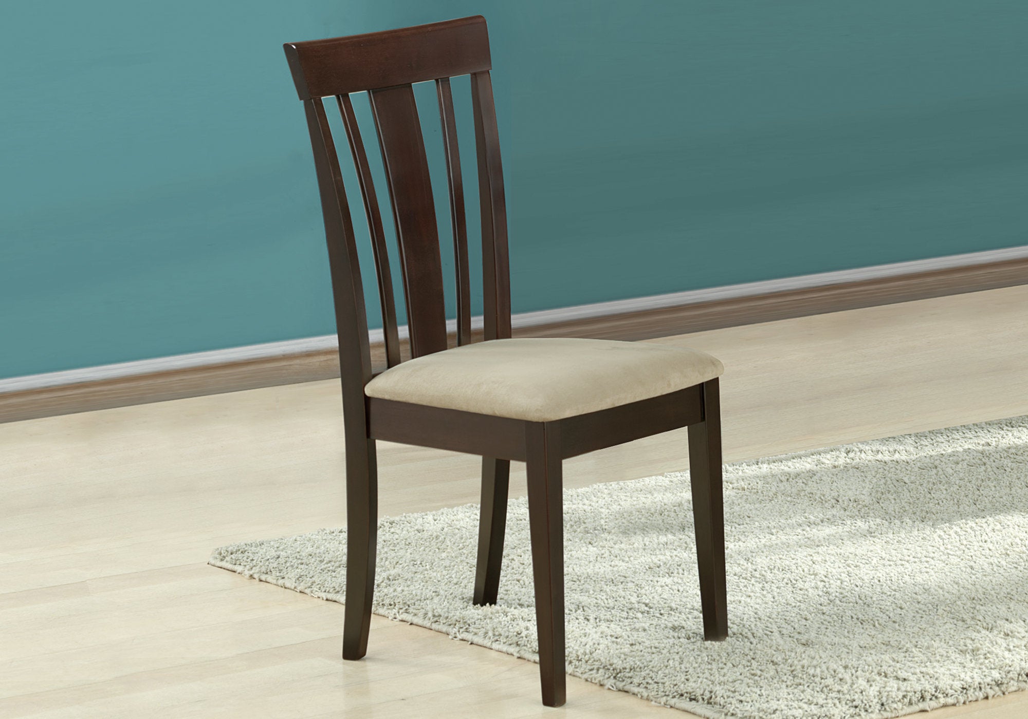 CHAISE DE SALLE À MANGER - 2PCS / 38"H / ESPRESSO AVEC MICROFIBRE 