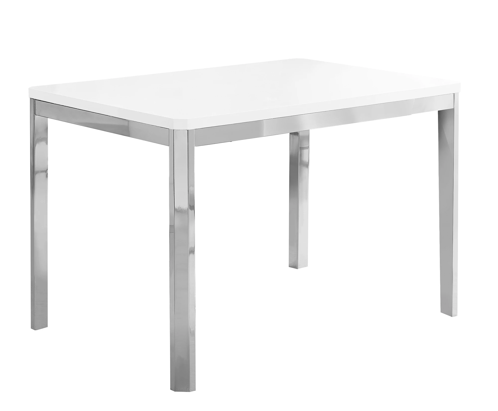 TABLE A MANGER - 32"X 48" / BLANC / METAL CHROME 