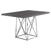 TABLE A MANGER - 36"X 48" / GRIS / METAL CHROME 