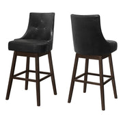 TABOURET DE BAR - 2PCS / 46"H / SIMILI-CUIR NOIR / PIVOTANT