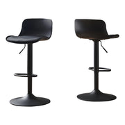 TABOURET DE BAR - 2PCS / NOIR / ÉLÉVATEUR HYDRAULIQUE EN MÉTAL NOIR