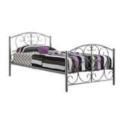 LIT - TAILLE SIMPLE / CADRE EN METAL ARGENT UNIQUEMENT 
