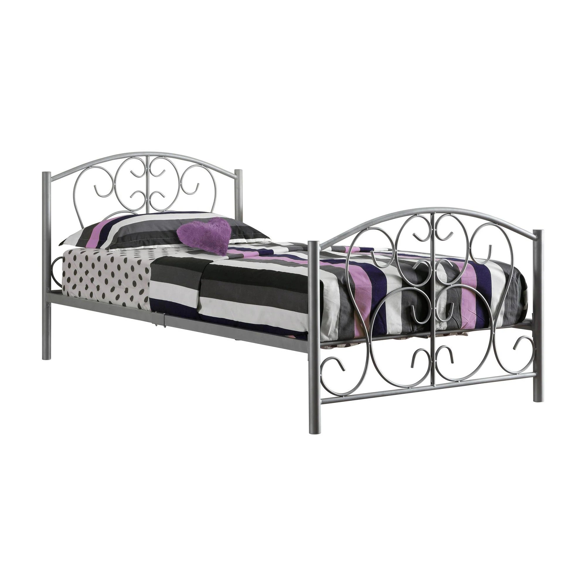 LIT - TAILLE SIMPLE / CADRE EN METAL ARGENT UNIQUEMENT 