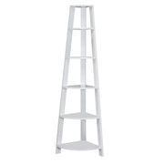 BIBLIOTHÈQUE - 72"H / ÉTAGÈRE D'ACCENT EN COIN BLANC 