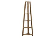 BIBLIOTHEQUE - 72"H / ETAGERE EN COIN NOYER 