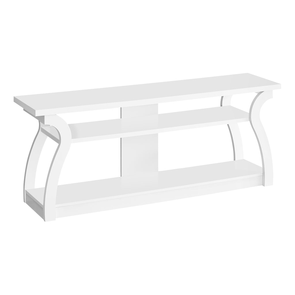 MEUBLE TV / - 60"L / BLANC / Meuble TV couleur Blanc