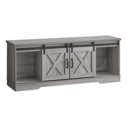 MEUBLE TV - 60"L / GRIS AVEC 2 PORTES COULISSANTES