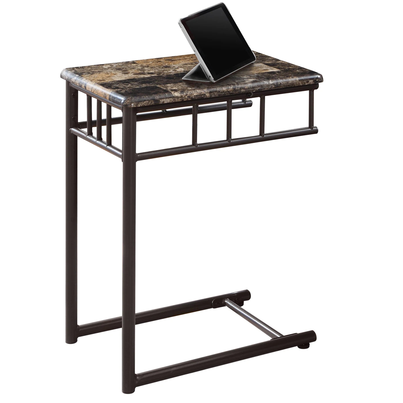 TABLE D'APPOINT - MARBRE ESPRESSO / MÉTAL BRONZE