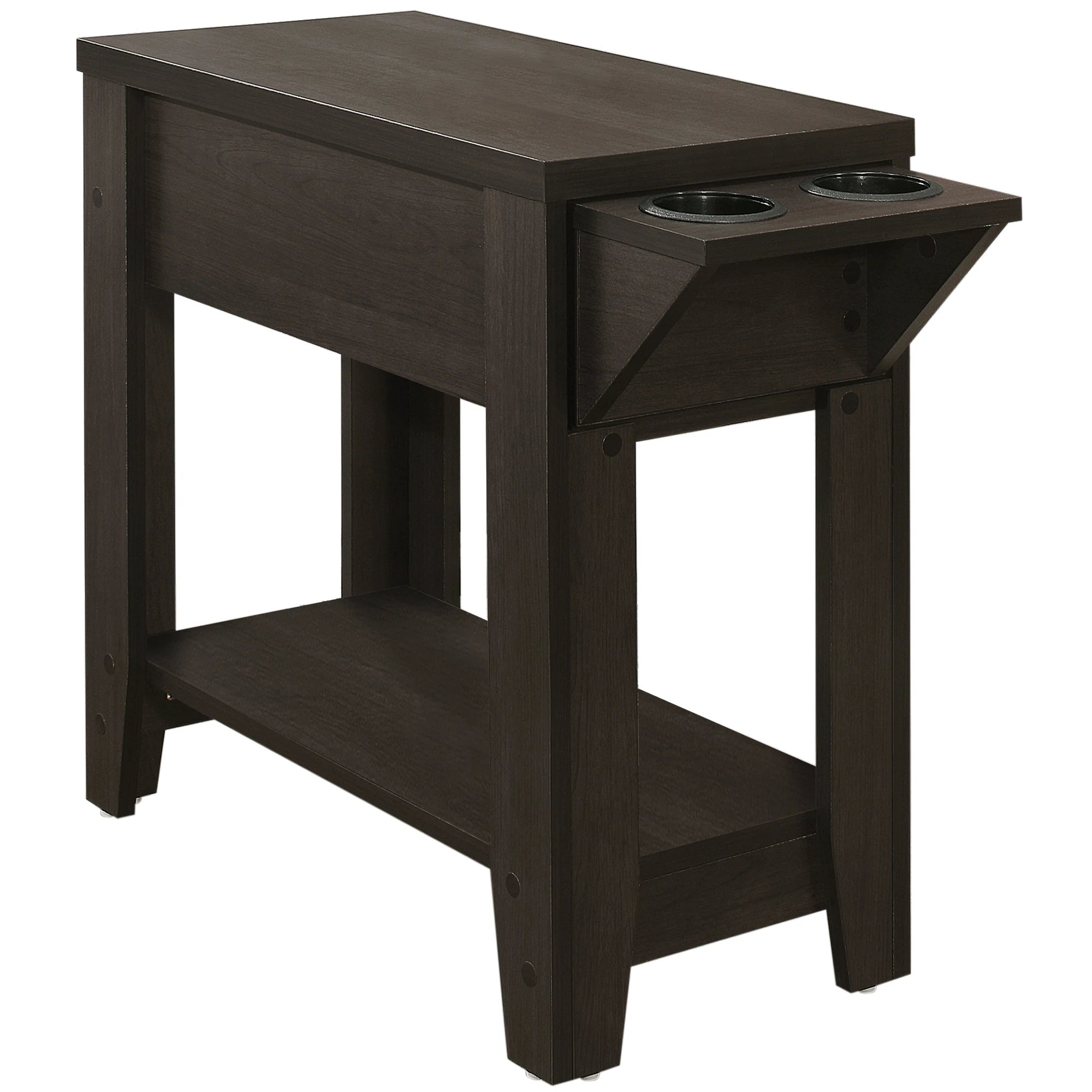 TABLE D'APPOINT - 23"H / ESPRESSO AVEC PORTE VERRE 