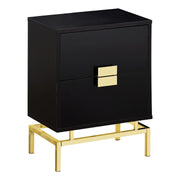 TABLE D'APPOINT - 24"H / ESPRESSO / MÉTAL DORÉ 