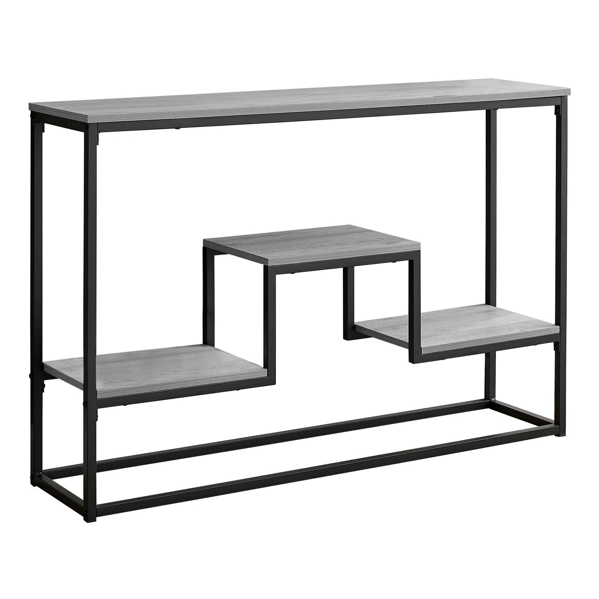 TABLE D'APPOINT - 48"L / CONSOLE D'ENTREE METAL GRIS / NOIR 