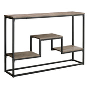 TABLE D'APPOINT - 48"L / CONSOLE D'ENTREE TAUPE / METAL NOIR 