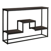 TABLE D'APPOINT - 48"L / ESPRESSO / CONSOLE D'ENTREE METAL NOIR 