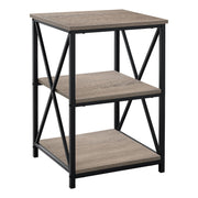 TABLE D'APPOINT - 26"H / TAUPE FONCE / METAL NOIR 