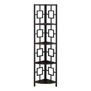 BIBLIOTHEQUE - 62"H / ESPRESSO / ETAGERE EN COIN METAL NOIR 