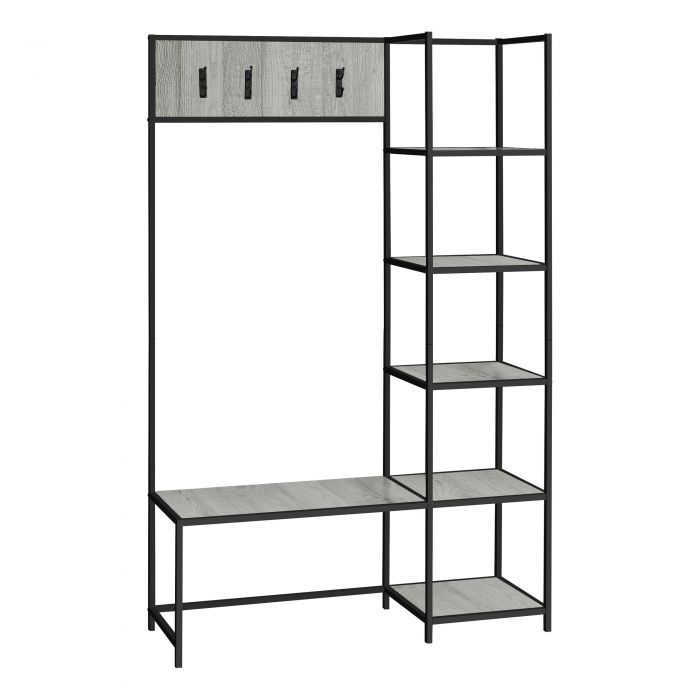 BANC - 72"H / ENTRÉE DE COULOIR GRIS / METAL NOIR