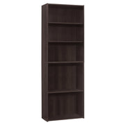 BIBLIOTHEQUE - 72"H / ESPRESSO AVEC 5 TABLETTES 