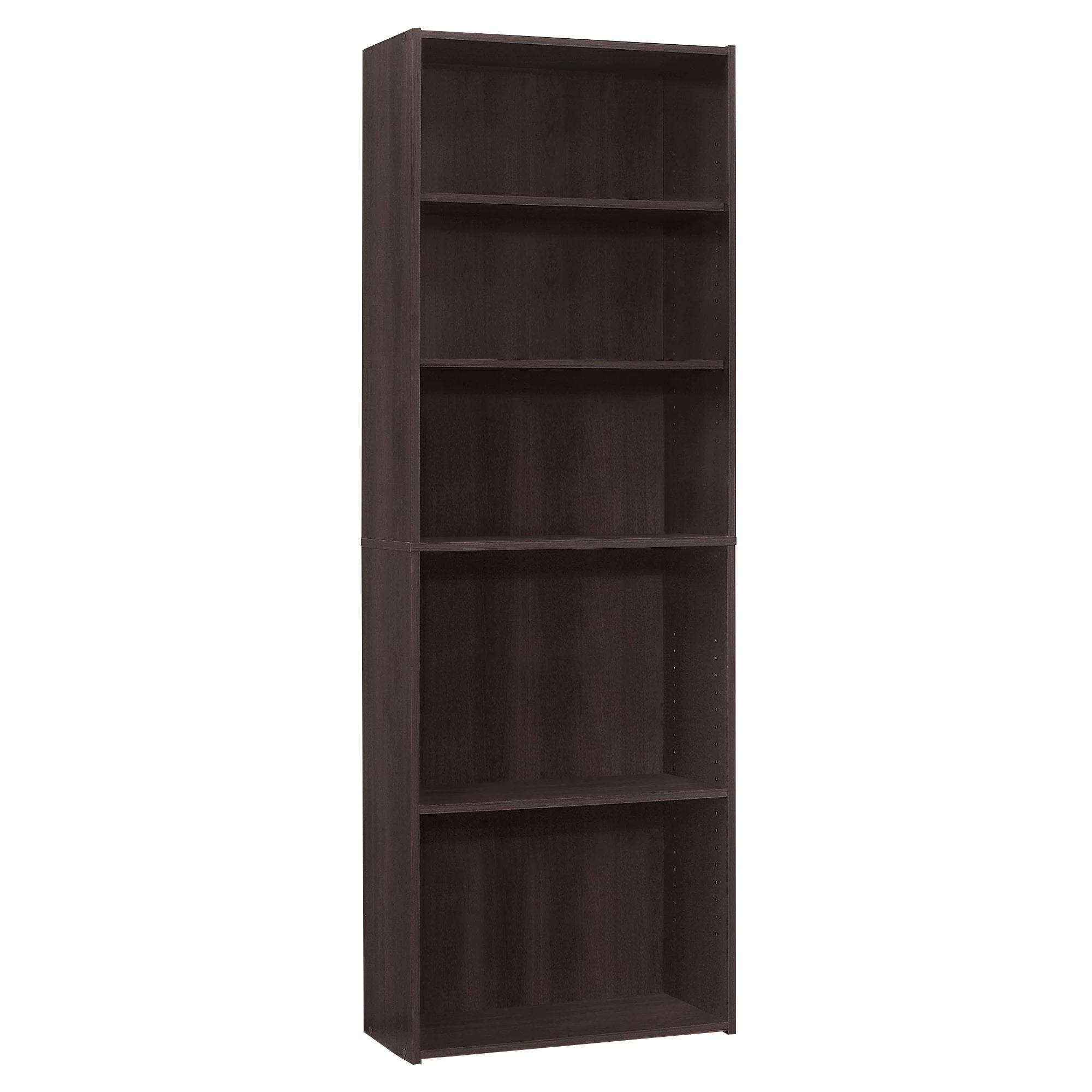 BIBLIOTHEQUE - 72"H / ESPRESSO AVEC 5 TABLETTES 