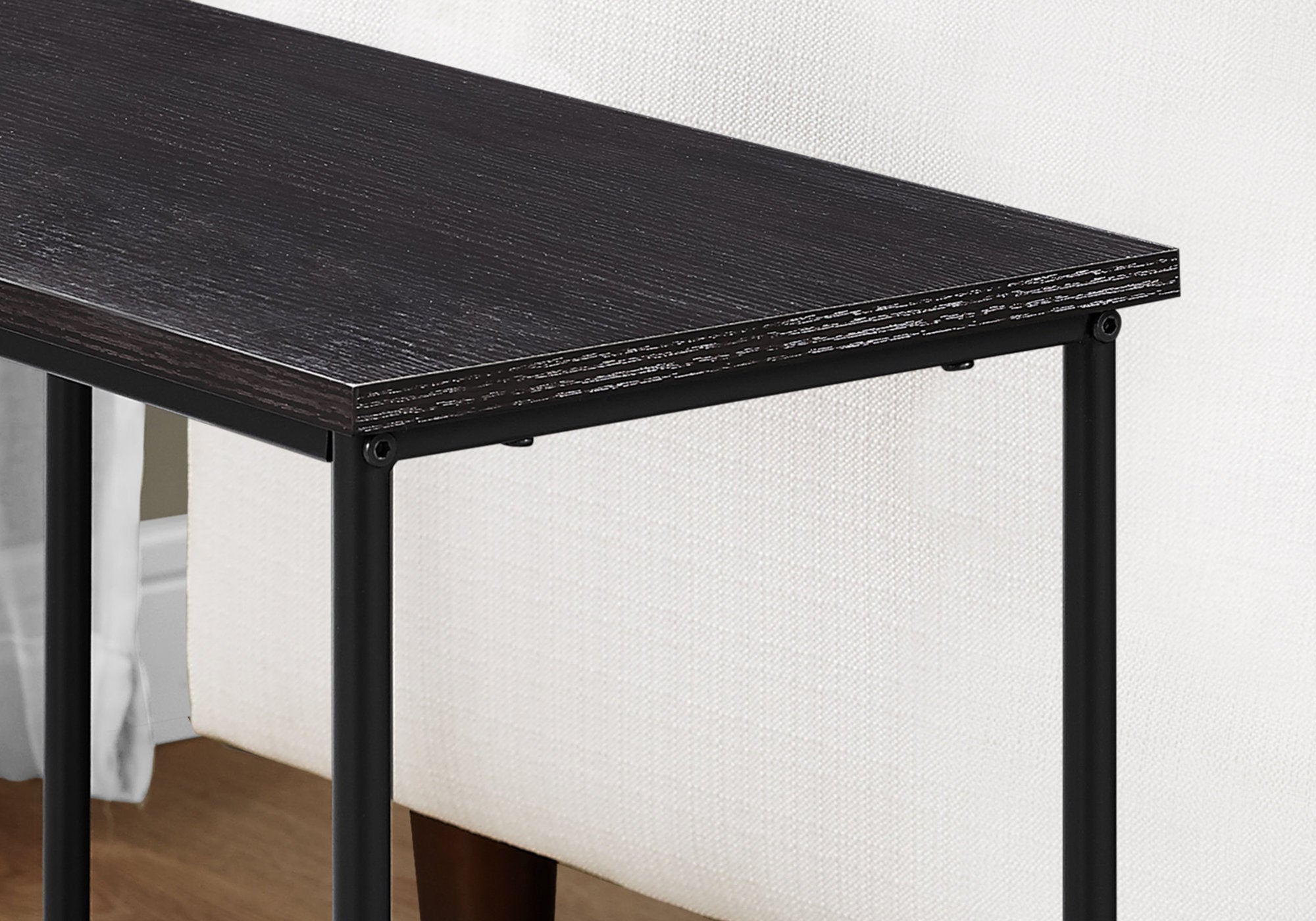 TABLE D'APPOINT - 22"H / ESPRESSO / METAL NOIR