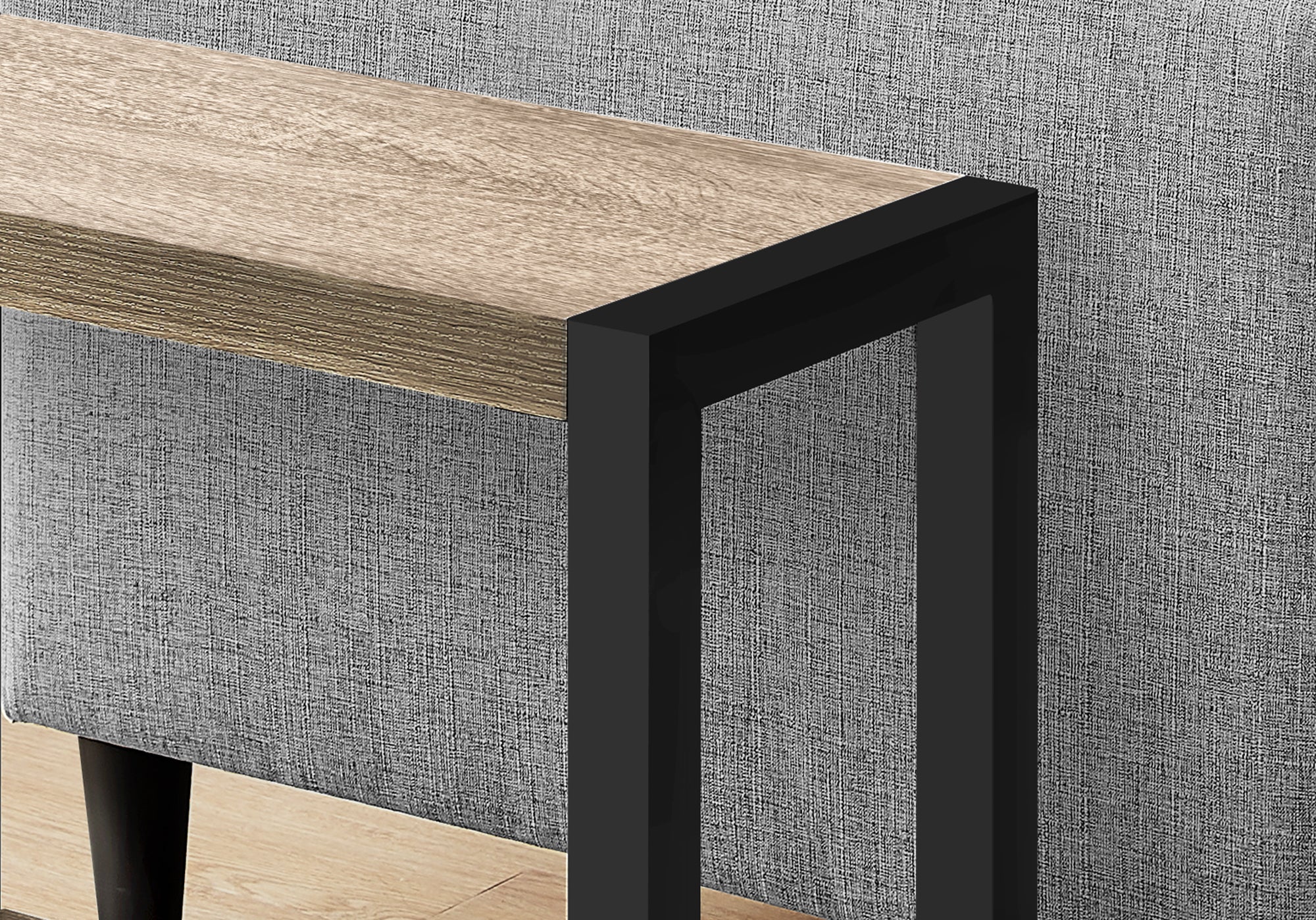 TABLE D'APPOINT - 22"H / TAUPE FONCE / METAL NOIR 