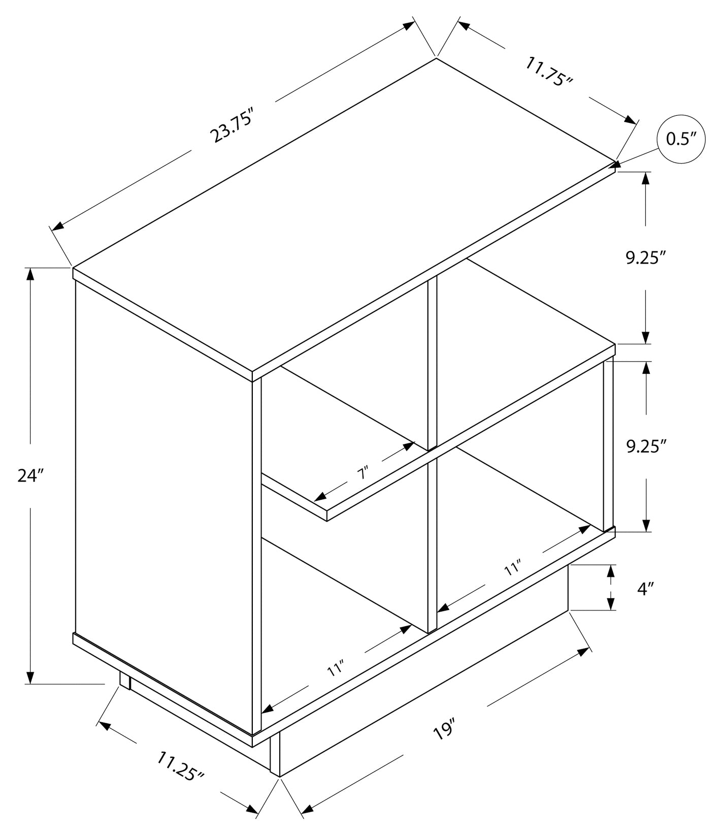 TABLE D'APPOINT - 24"H / GRIS