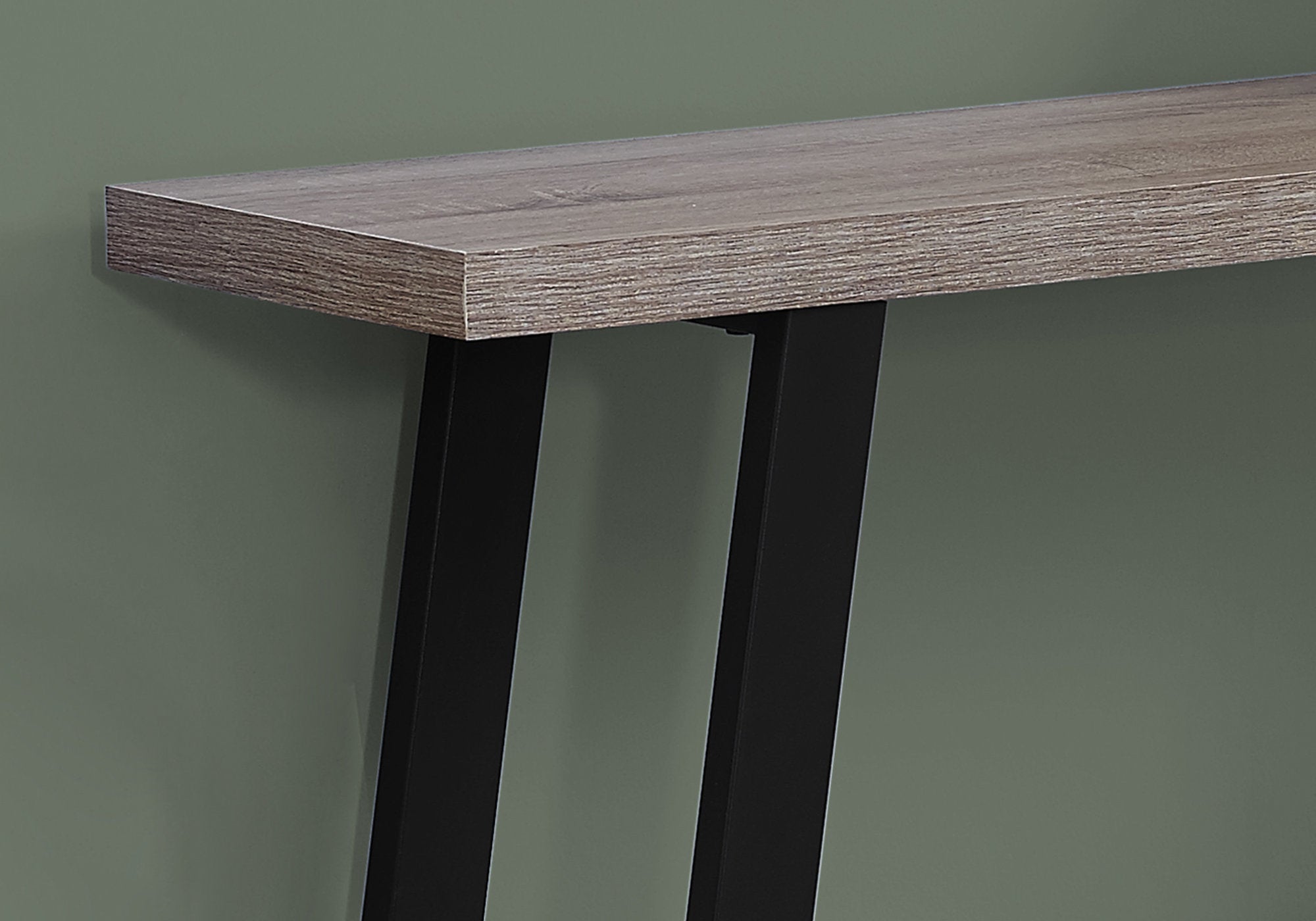 TABLE D'APPOINT - 48"L / TAUPE FONCE / CONSOLE D'ENTREE NOIRE 