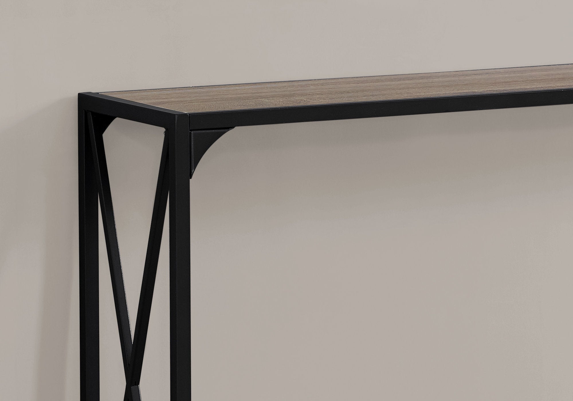 TABLE D'APPOINT - 48"L / TAUPE FONCE / CONSOLE D'ENTREE NOIRE 