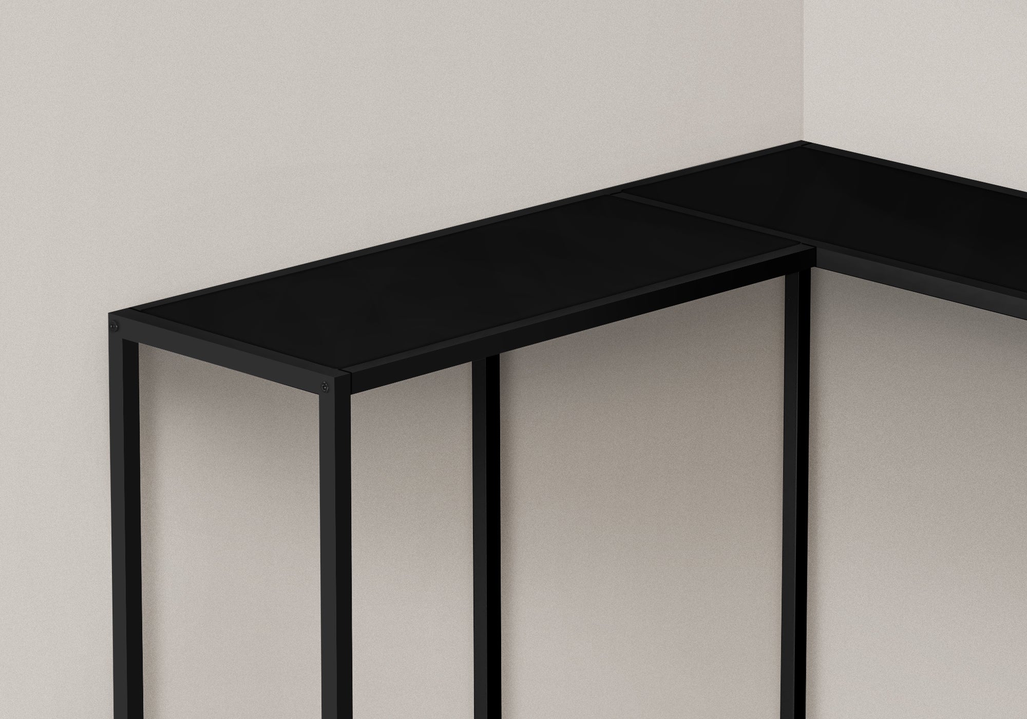 TABLE D'APPOINT - 36"L / NOIR / CONSOLE DE COIN NOIR 