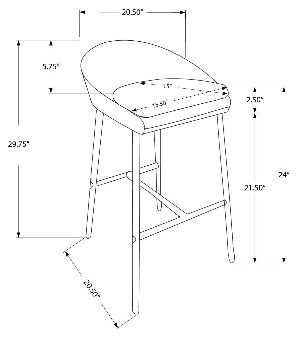 TABOURET DE BAR - 2PCS / BLANC / BASE CHROME / HAUTEUR COMPTOIR